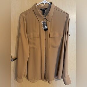 White House black market button up blouse- NWT